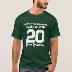 20 Year High School Reunion White Sporty Text T-Shirt