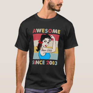 20 Year Old Awesome Since 2003  20th Birthday T-Shirt