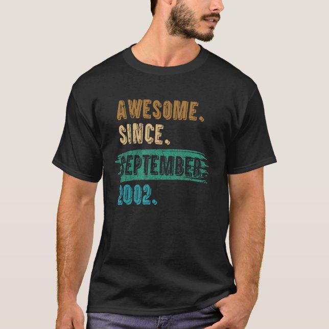 20 Year Old  Awesome Since September 2002 20th Bir T-Shirt (Front)
