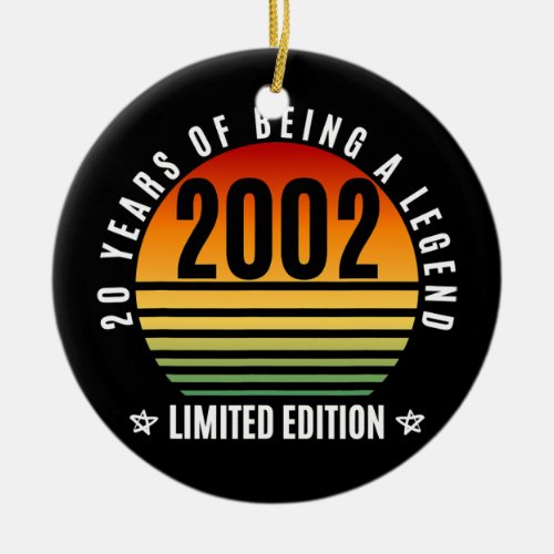 20 Year Old Gifts Retro 2002 Limited Edition 20th Ceramic Ornament