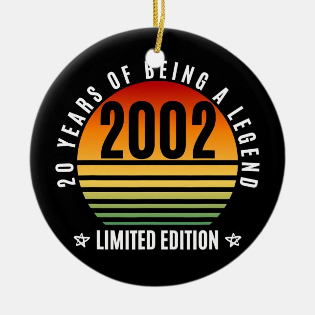 20 Year Old Gifts Retro 2002 Limited Edition 20th Ceramic Ornament (Front)