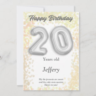 20 year old Happy Birthday card