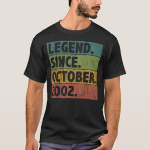 20 Year Old  Legend Since October 2002 20th Birthd T-Shirt