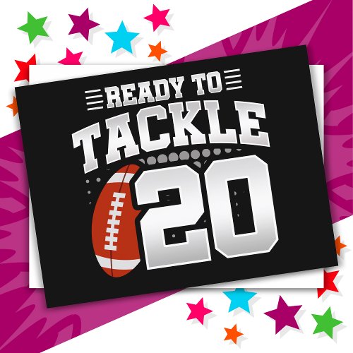 20 Year Old Tackle Football Party 20th Birthday