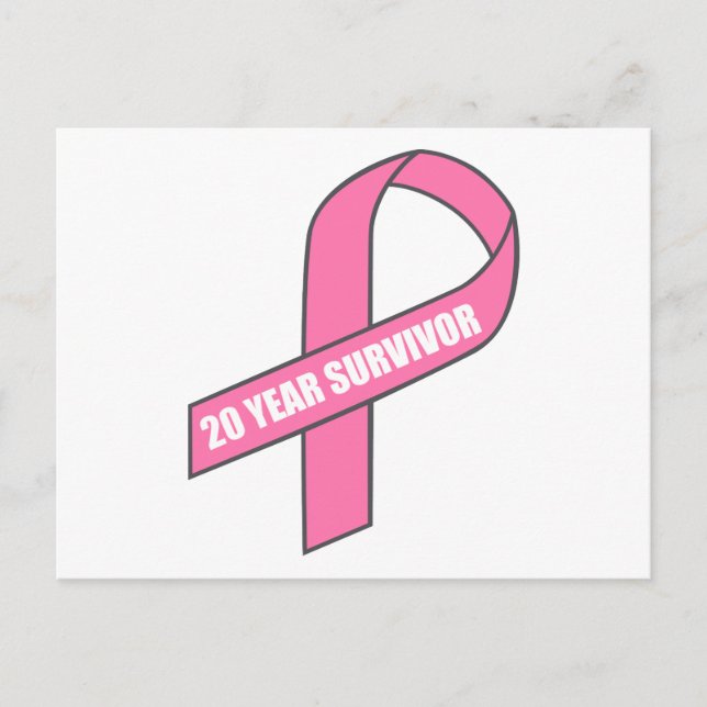 20 Year Survivor (Breast Cancer Pink Ribbon) Postcard (Front)