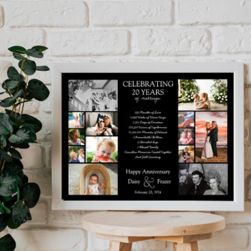 20 year wedding anniversary photo collage editable