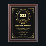 20 Year Work Anniversary | Employee Appreciation Award Plaque<br><div class="desc">20 year work anniversary quotes award,  for Employee Appreciation. personalized happy work anniversary gift</div>