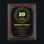 20 Year Work Anniversary | Employee Appreciation Award Plaque<br><div class="desc">20 year work anniversary quotes award,  for Employee Appreciation. personalized happy work anniversary gift</div>