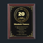 20 Year Work Anniversary | Employee Appreciation Award Plaque<br><div class="desc">20 year work anniversary quotes award,  for Employee Appreciation. personalized happy work anniversary gift</div>