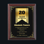 20 Year Work Anniversary | Employee Appreciation Award Plaque<br><div class="desc">20-year work anniversary quotes award,  for Employee Appreciation. personalized gift</div>