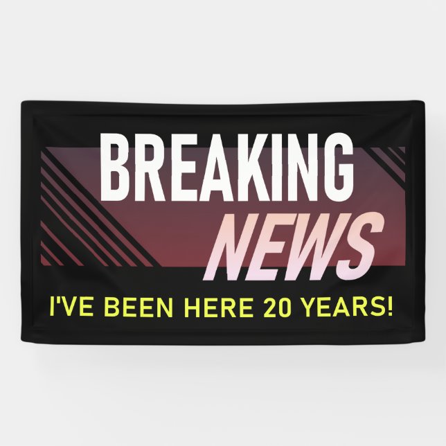 20 Year Work Anniversary Twentieth Employee Banner (Horizontal)