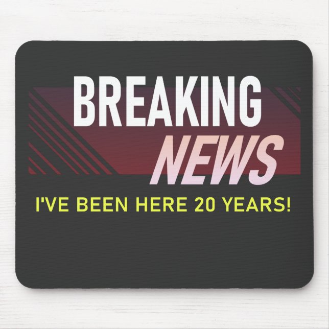 20 Year Work Anniversary Twentieth Employee Mouse Pad (Front)