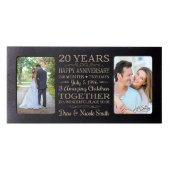 20 Years Anniversary Black Double Photo Frame (Front)