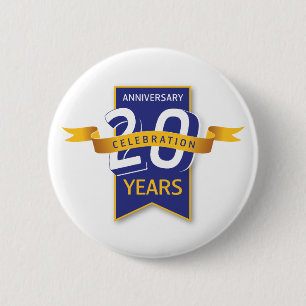 20 Years Anniversary Design Button