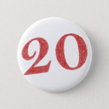 20 Years Anniversary Pinback Button by ZYDDesign at Zazzle