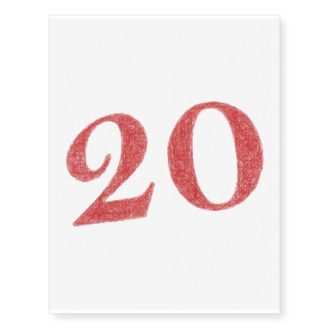 20 years anniversary temporary tattoos (Front)