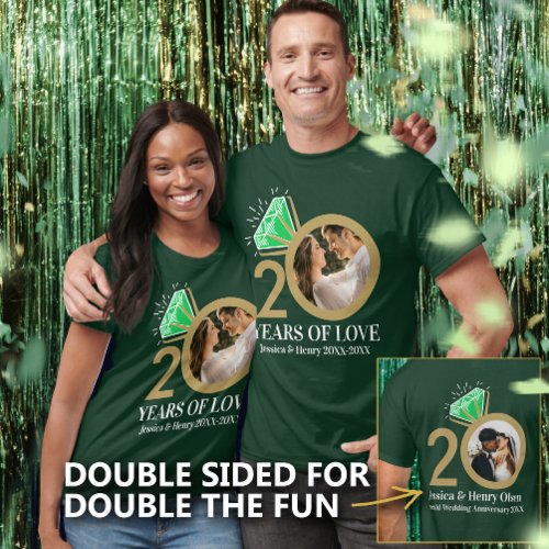 20 years emerald anniversary then and now photo T-Shirt