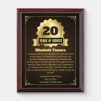 20 years employee anniversary Appreciation Message