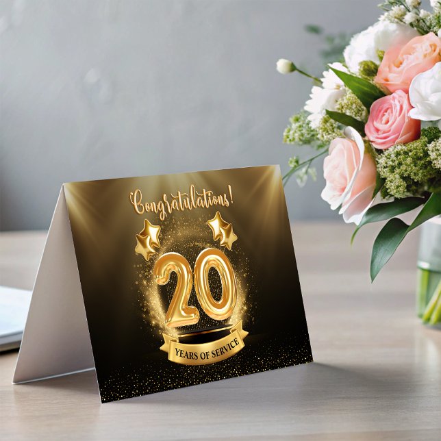 20 Years Employee Milestone Anniversary Fold Card (20 Years Employee Milestone Anniversary Fold Card)
