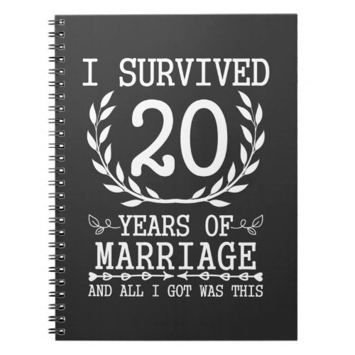 20 Years Husband Wife 20th Wedding Anniversary Notebook