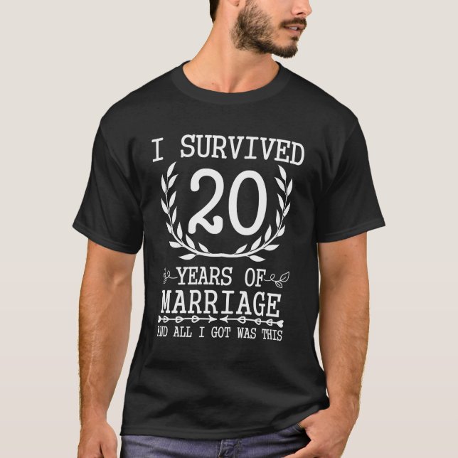 20 Years Husband Wife 20th Wedding Anniversary T-Shirt (Front)