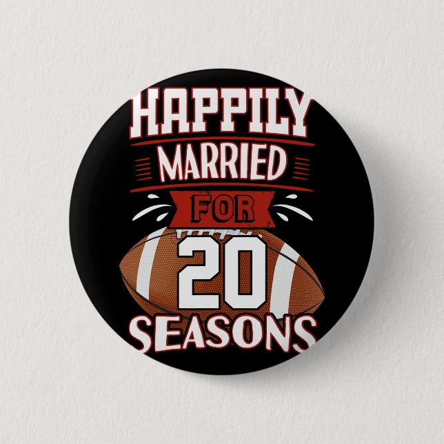 20 Years Marriage - 20th Anniversary Gift Idea T-s Button (Front)