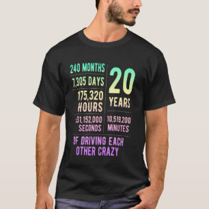 20 Years Married Funny 20th Wedding Anniversary T-Shirt