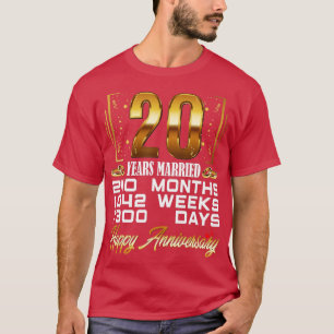 20 Years Married Funny 20th Wedding Anniversary T-Shirt