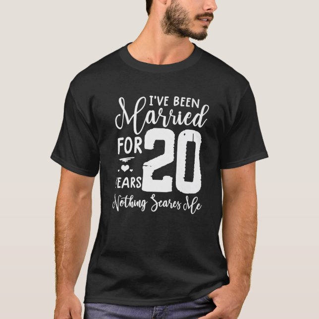 20 Years Married  Funny Couple 20Th Anniversary T-Shirt (Front)