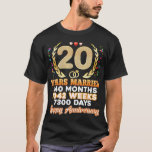 20 Years Married Happy 20th Wedding Anniversary Co T-Shirt<br><div class="desc">20 Years Married Happy 20th Wedding Anniversary Couple Ring T-Shirt</div>