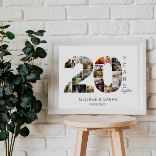 20 Years Married Photo Collage Wedding Anniversary