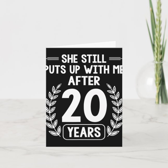 20 Years Of Marriage Husband Funny 20th Anniversar Card (Front)