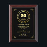 20 Years of Service | Employee Appreciation Award Plaque<br><div class="desc">Celebrate dedication and commitment with this elegant plaque to honor 20 years of service. Perfect for recognizing employee milestones,  this award can be personalized with the recipient's name,  the company name,  a date,  and a heartfelt message. It’s a meaningful way to show appreciation and inspire continued excellence.</div>