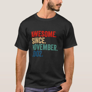 20 Years Old 20th Birthday Awesome Since November T-Shirt
