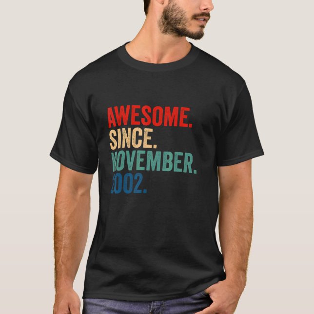 20 Years Old 20th Birthday Awesome Since November  T-Shirt (Front)