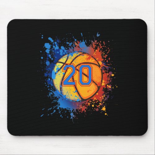 20 Years Old 20th Birthday Basketball Gift For Boy Mouse Pad