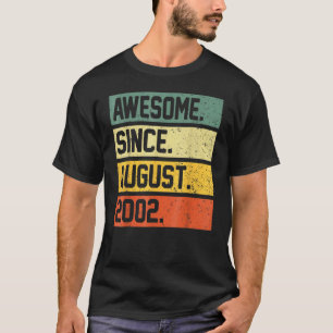 20 Years Old  Awesome Since August 2002 20th Birth T-Shirt