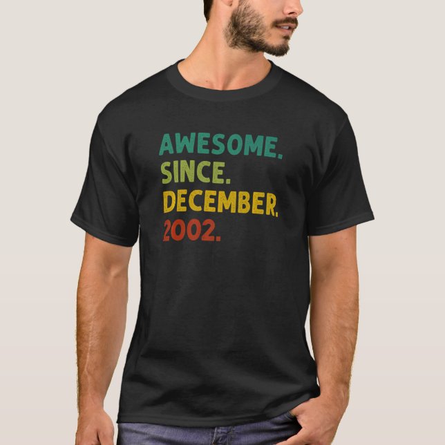 20 Years Old  Awesome Since December 2002 20th Bir T-Shirt (Front)