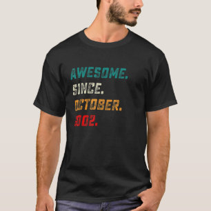 20 Years Old Awesome Since October 2002 20th Birth T-Shirt