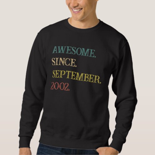 20 Years Old  Awesome Since September 2002 20th 10 Sweatshirt