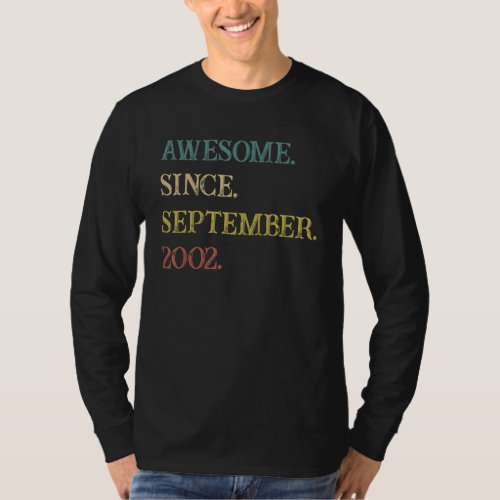 20 Years Old  Awesome Since September 2002 20th 10 T_Shirt