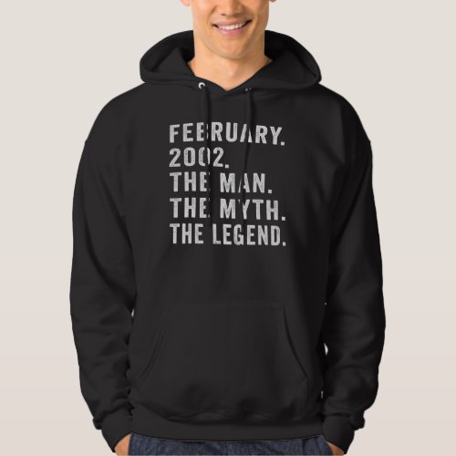 20 Years Old Birthday Gifts The Man Myth Legend Hoodie