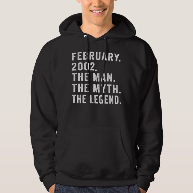 20 Years Old Birthday Gifts The Man Myth Legend Hoodie (Front)