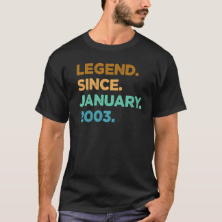 20 Years Old Legend Since January 2003 20th Birthd T-Shirt