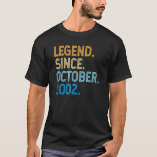 20 Years Old Legend Since October 2002 20th Birth T-Shirt