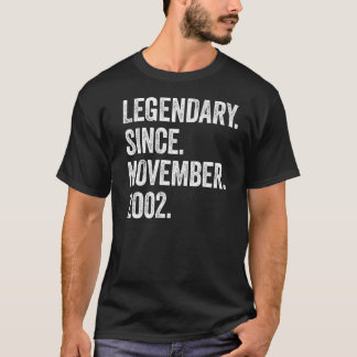 20 Years Old Legendary Since November 2002 20th Bi T-Shirt