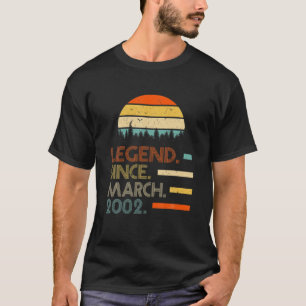 20 Years Old Retro Birthday Gifts Legend Since Mar T-Shirt