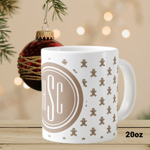 20oz Big Monogram Gingerbread Man Giant Coffee Mug