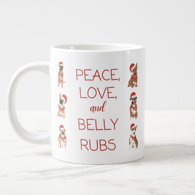 20oz Peace, Love, & Belly Rubs mug (Left)