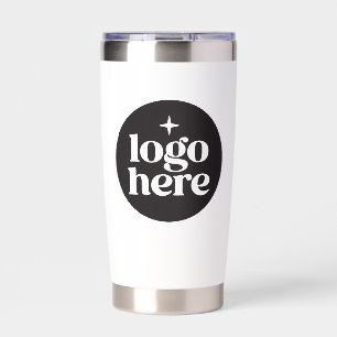 20oz White Business Logo Branded Insulated Tumbler